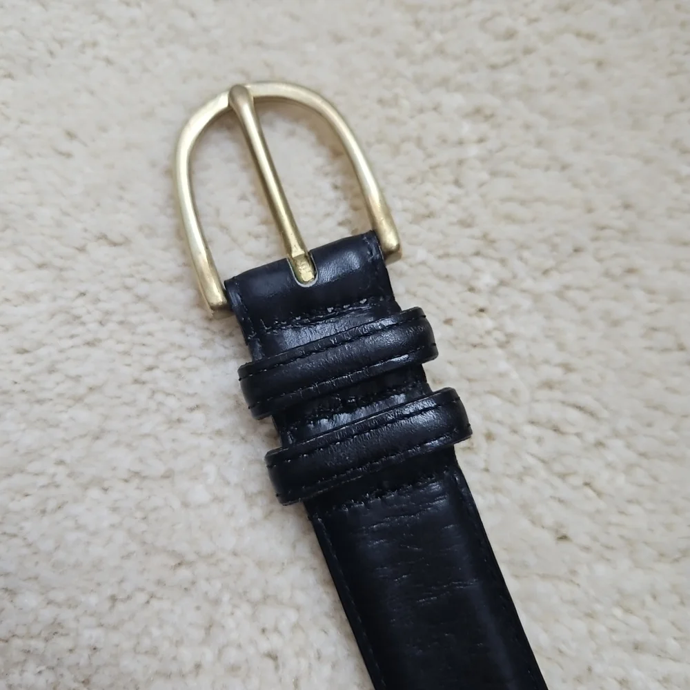 Vintage Coach Black Leather Belt 1